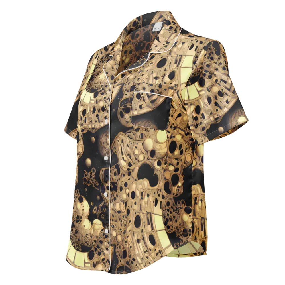 Baroque Orbit on Women's Short Sleeve Pajama Top — Left Front