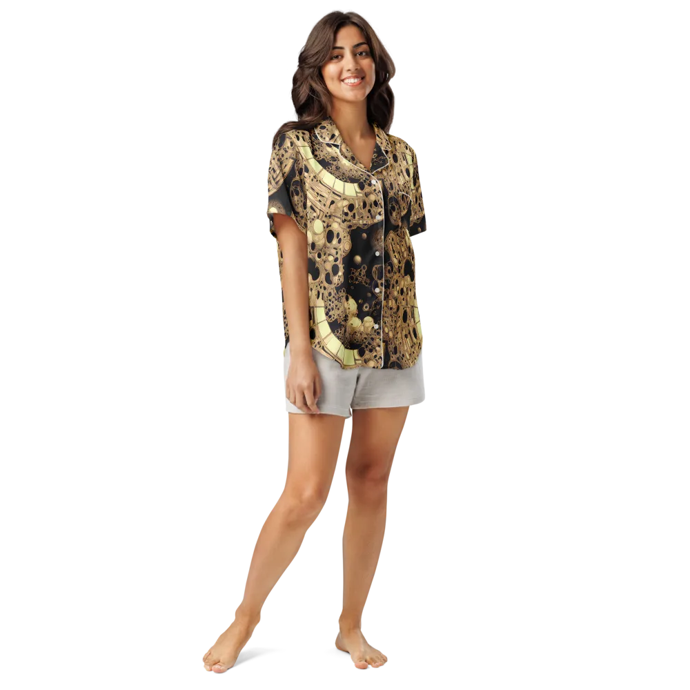 Baroque Orbit on Women's Short Sleeve Pajama Top — Front