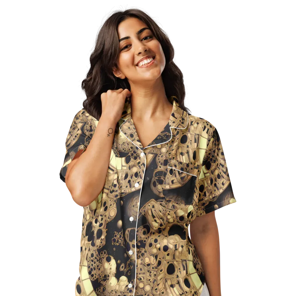 Baroque Orbit on Women's Short Sleeve Pajama Top — Front