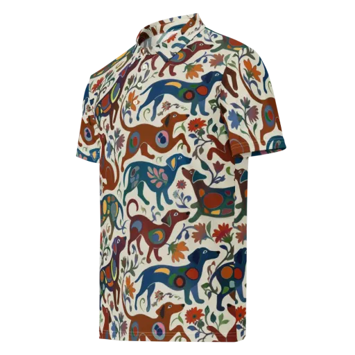 Folk Hounds on a Men's Slim Fit Polo Shirt