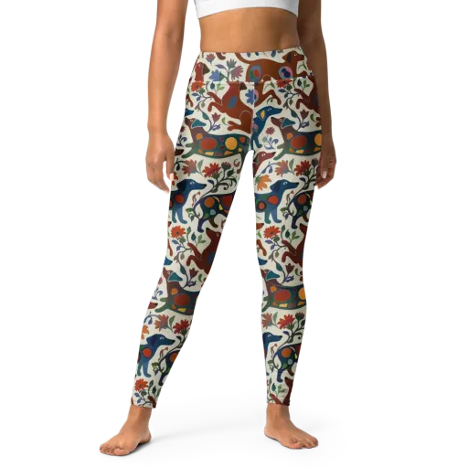 Folk Hounds on a Yoga Leggings
