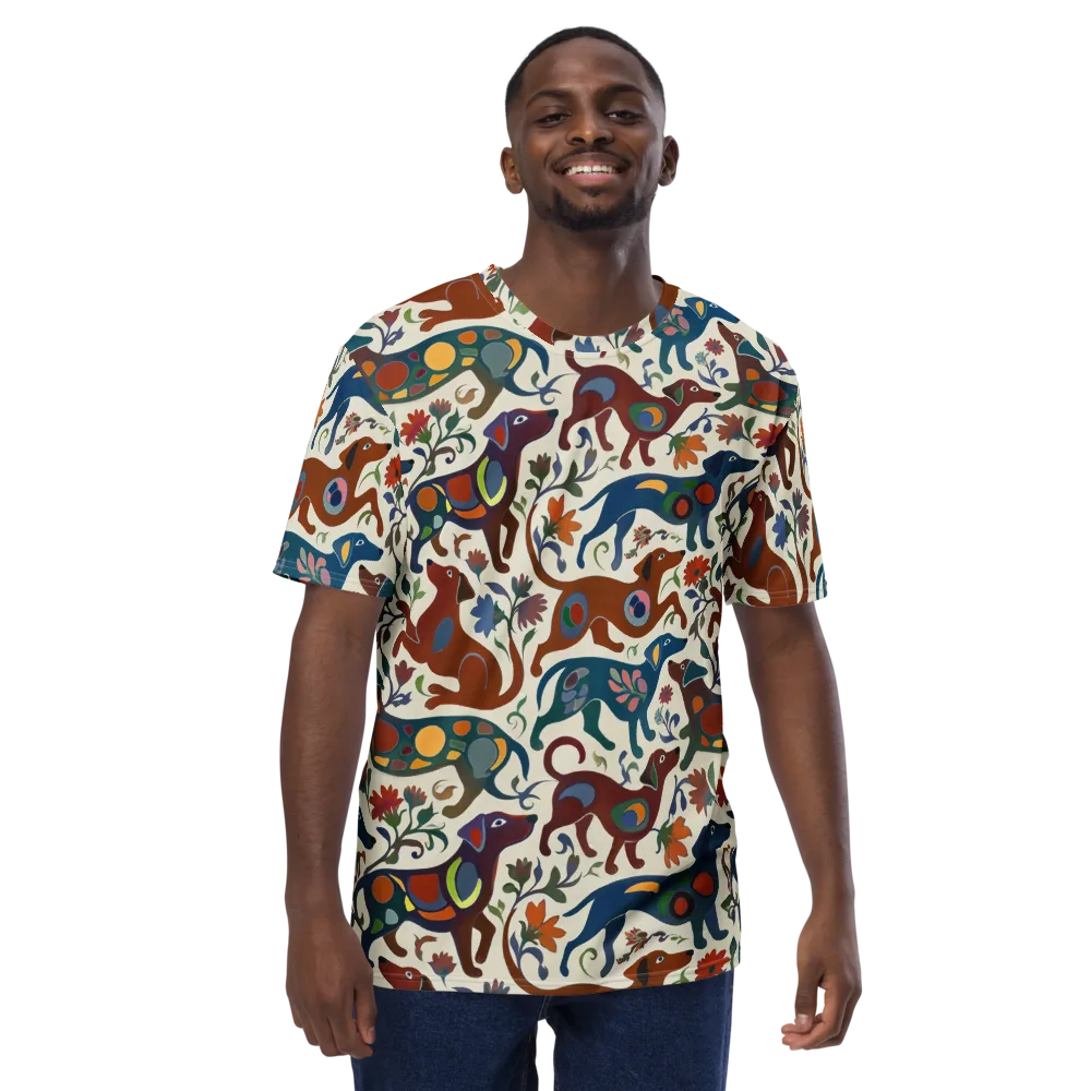 Folk Hounds on Men's Crew Neck T-Shirt — Front