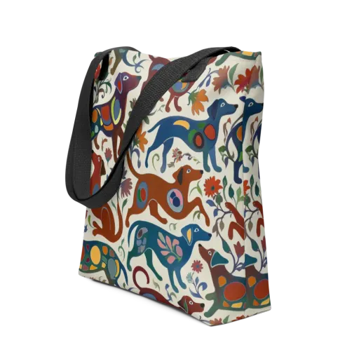 Folk Hounds on a Tote Bag