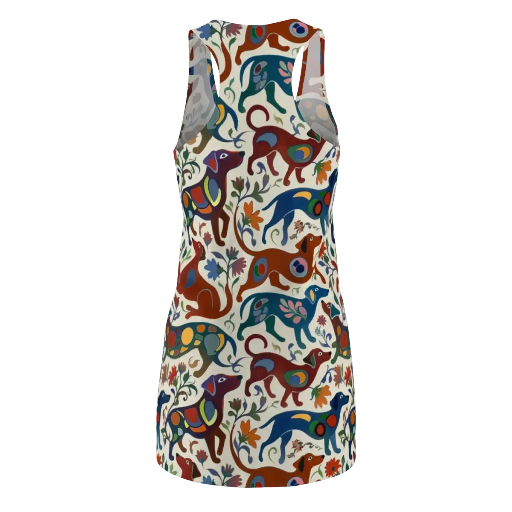 Folk Hounds on Racerback Dress — Back