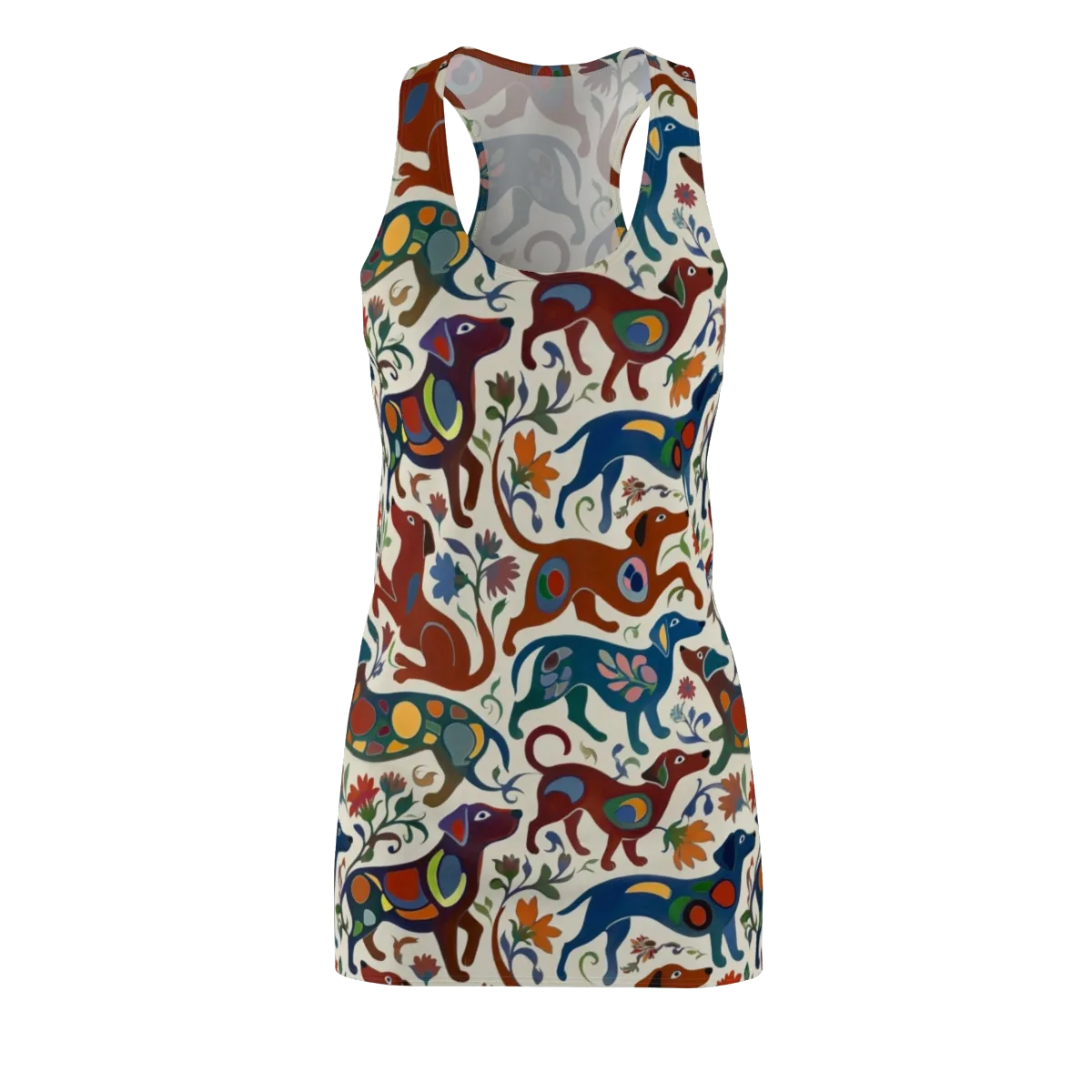 Folk Hounds on Racerback Dress — Front