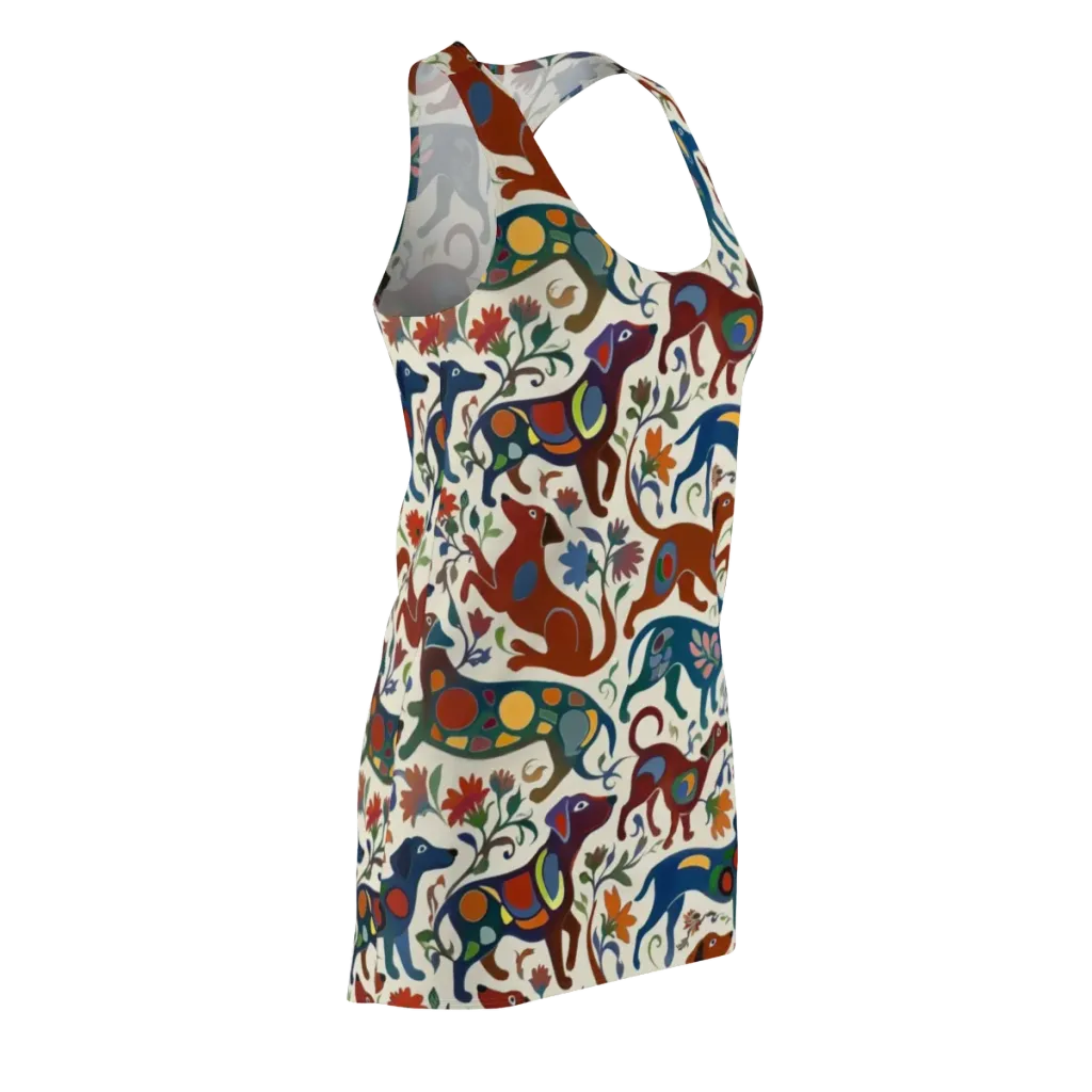 Folk Hounds on Racerback Dress — Front Side