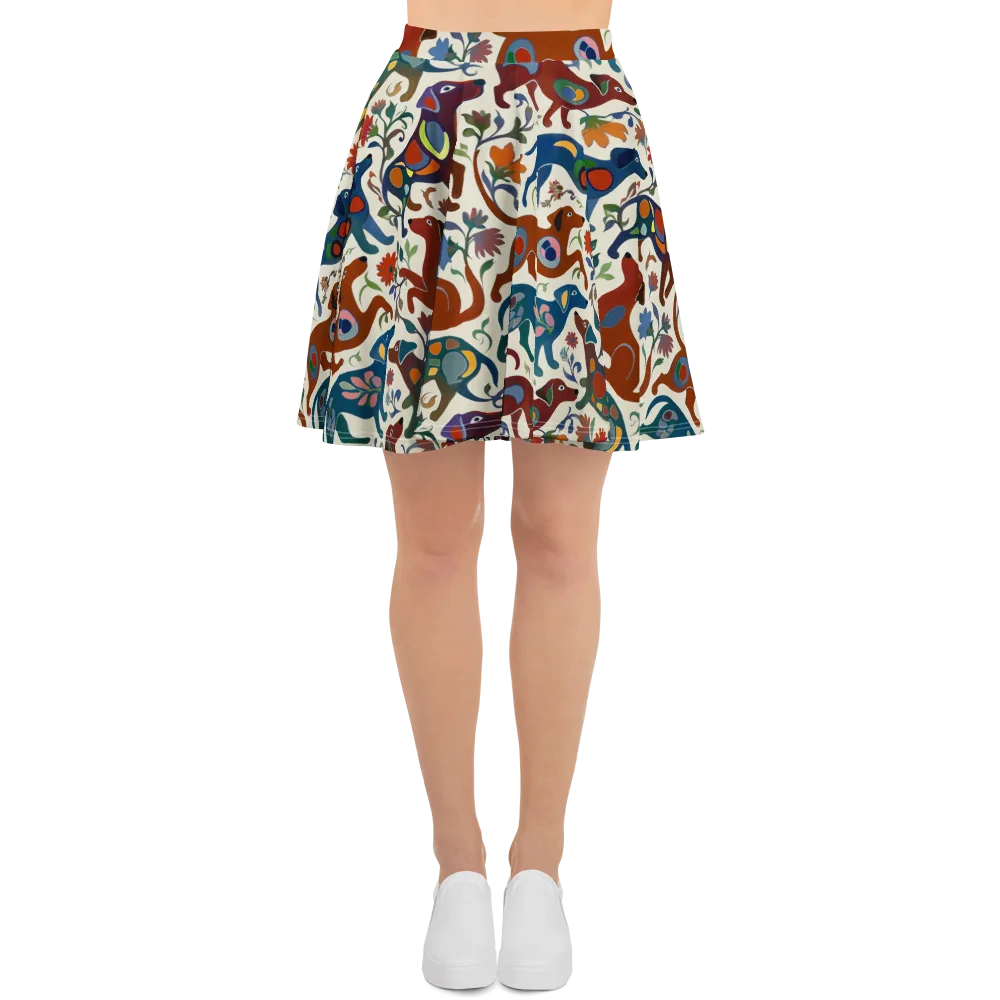 Folk Hounds on Skater Skirt — Front