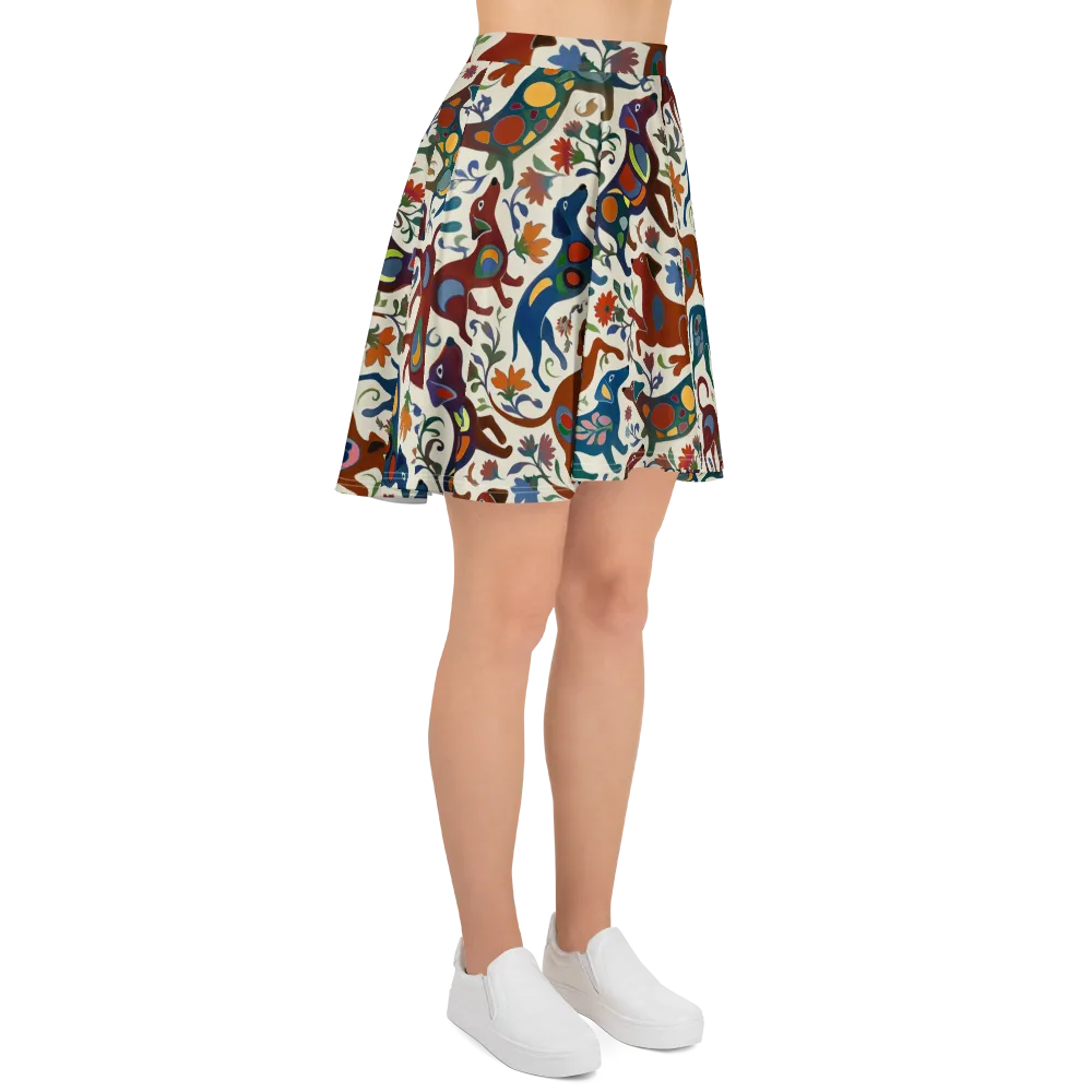 Folk Hounds on Skater Skirt — Right
