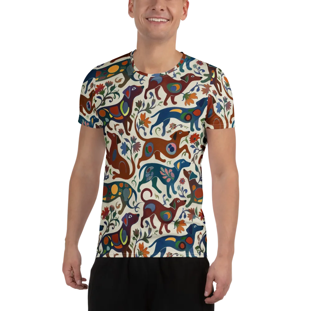 Folk Hounds on Men's Athletic T-Shirt — Front