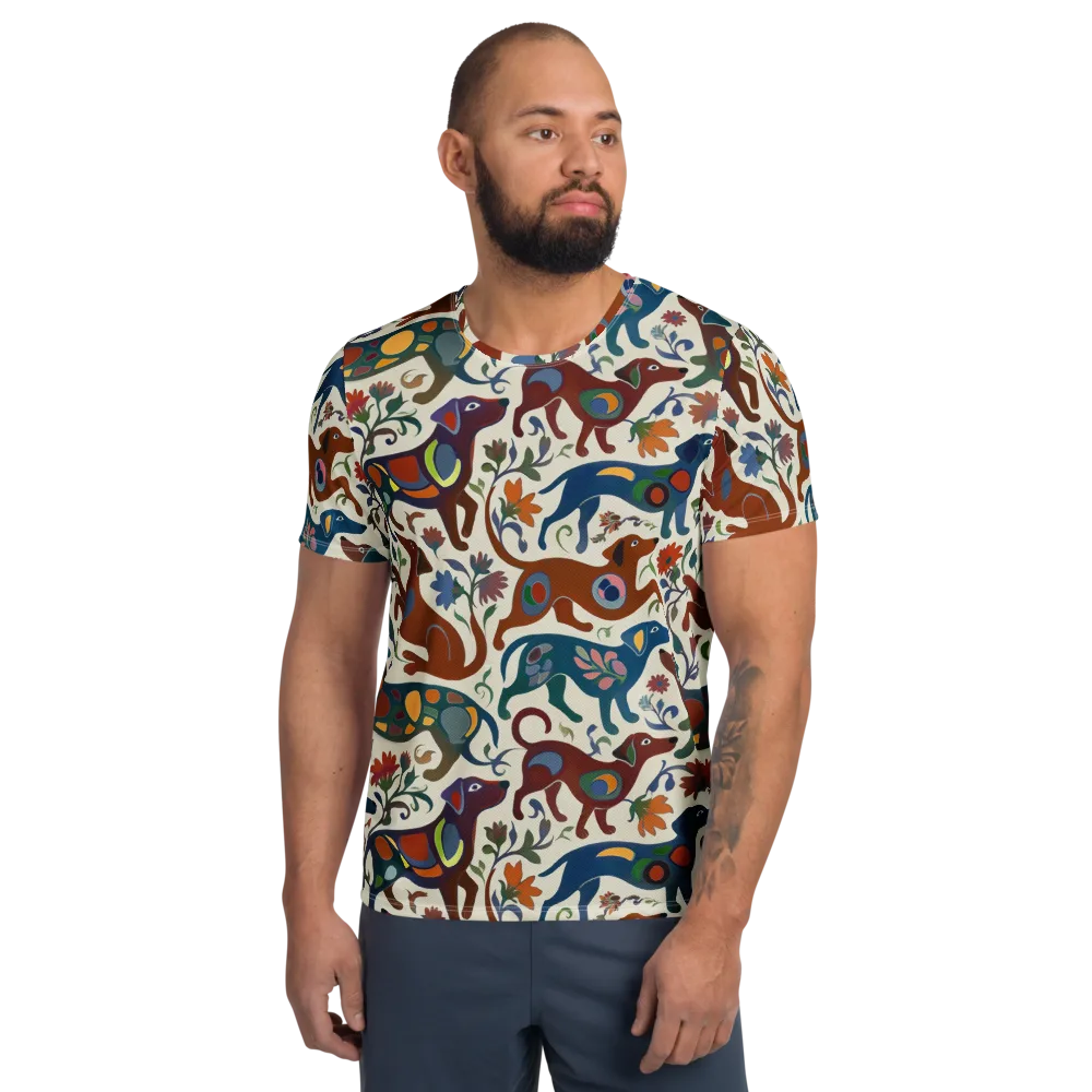 Folk Hounds on Men's Athletic T-Shirt — Front