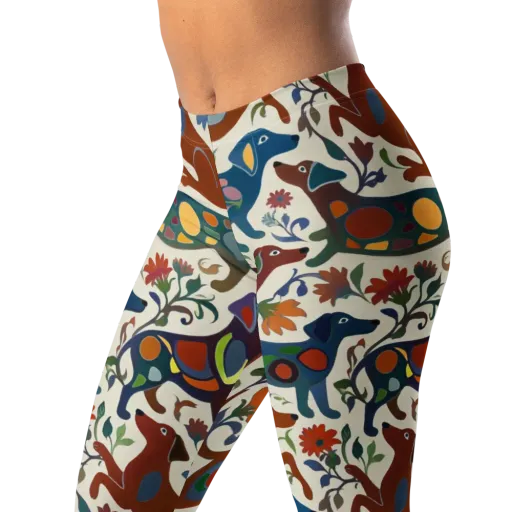 Folk Hounds on a Leggings
