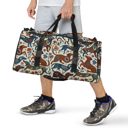 Folk Hounds on a Duffle Bag