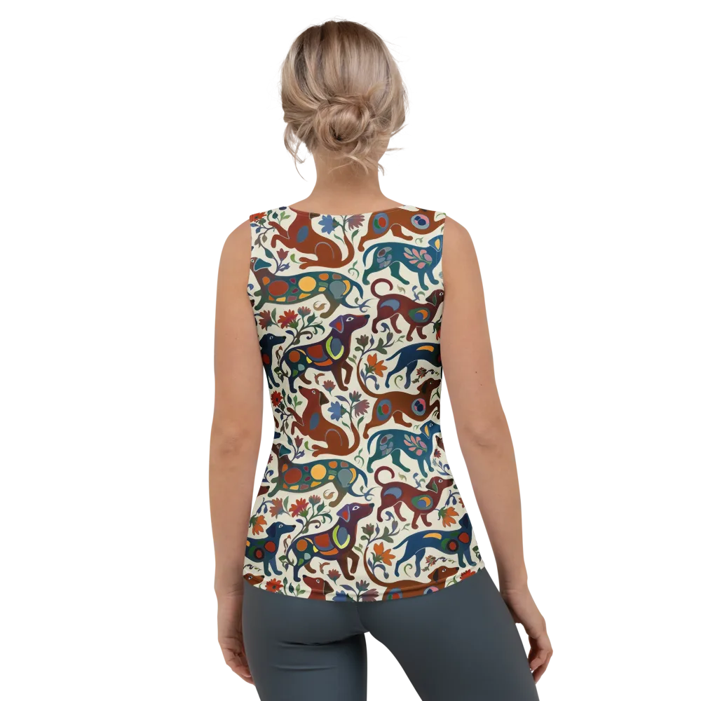 Folk Hounds on Women's Tank Top — Back