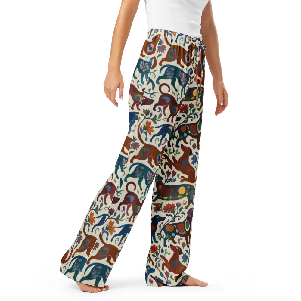Folk Hounds on Women's Pajama Pants — Right Front