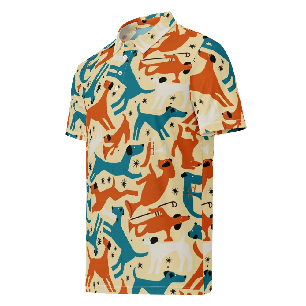 Terrier Tempo on Men's Slim Fit Polo Shirt — Left Front