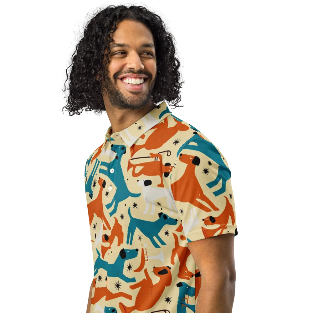 Terrier Tempo on Men's Slim Fit Polo Shirt — Left Front