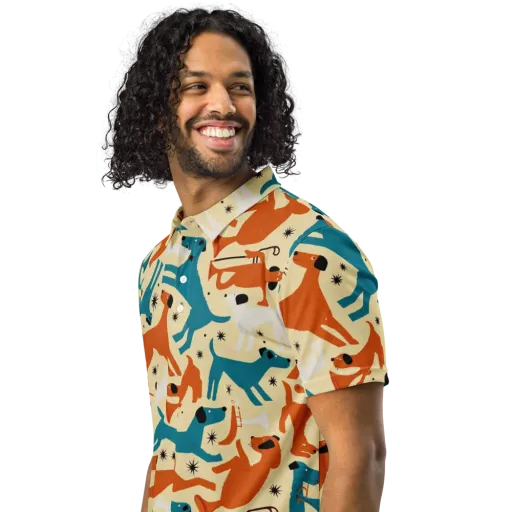 Terrier Tempo on a Men's Slim Fit Polo Shirt