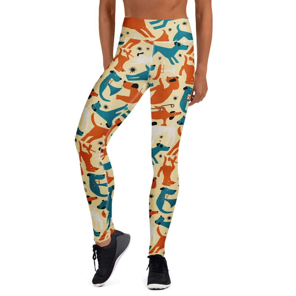 Terrier Tempo on Yoga Leggings — Front