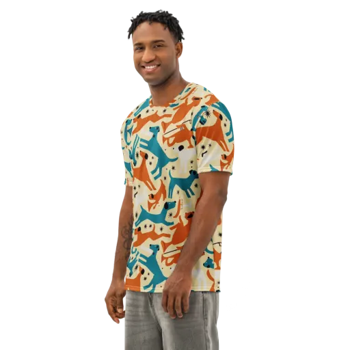 Terrier Tempo on a Men's Cotton Crew Neck T-Shirt
