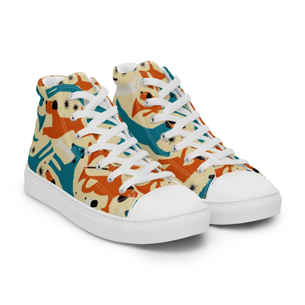 Terrier Tempo on Men's High Top Canvas Shoes — Right Front