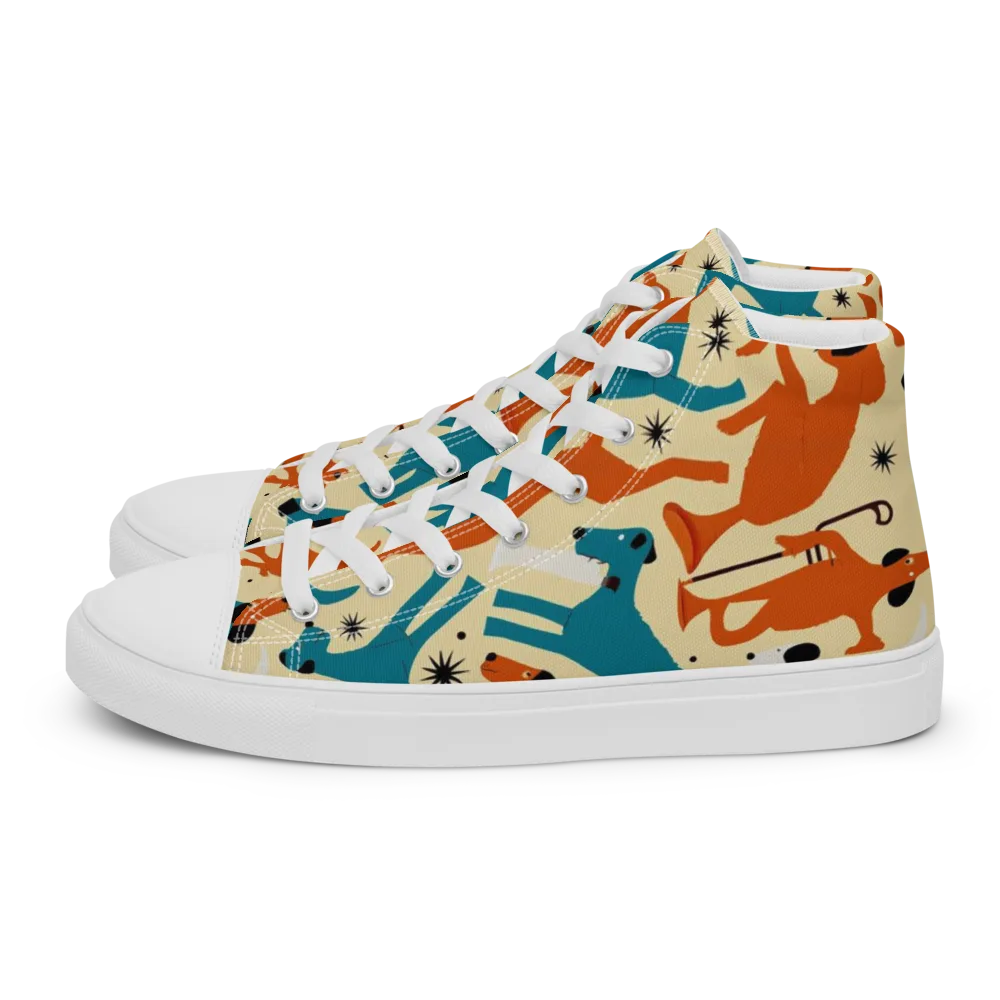 Terrier Tempo on Men's High Top Canvas Shoes — Left
