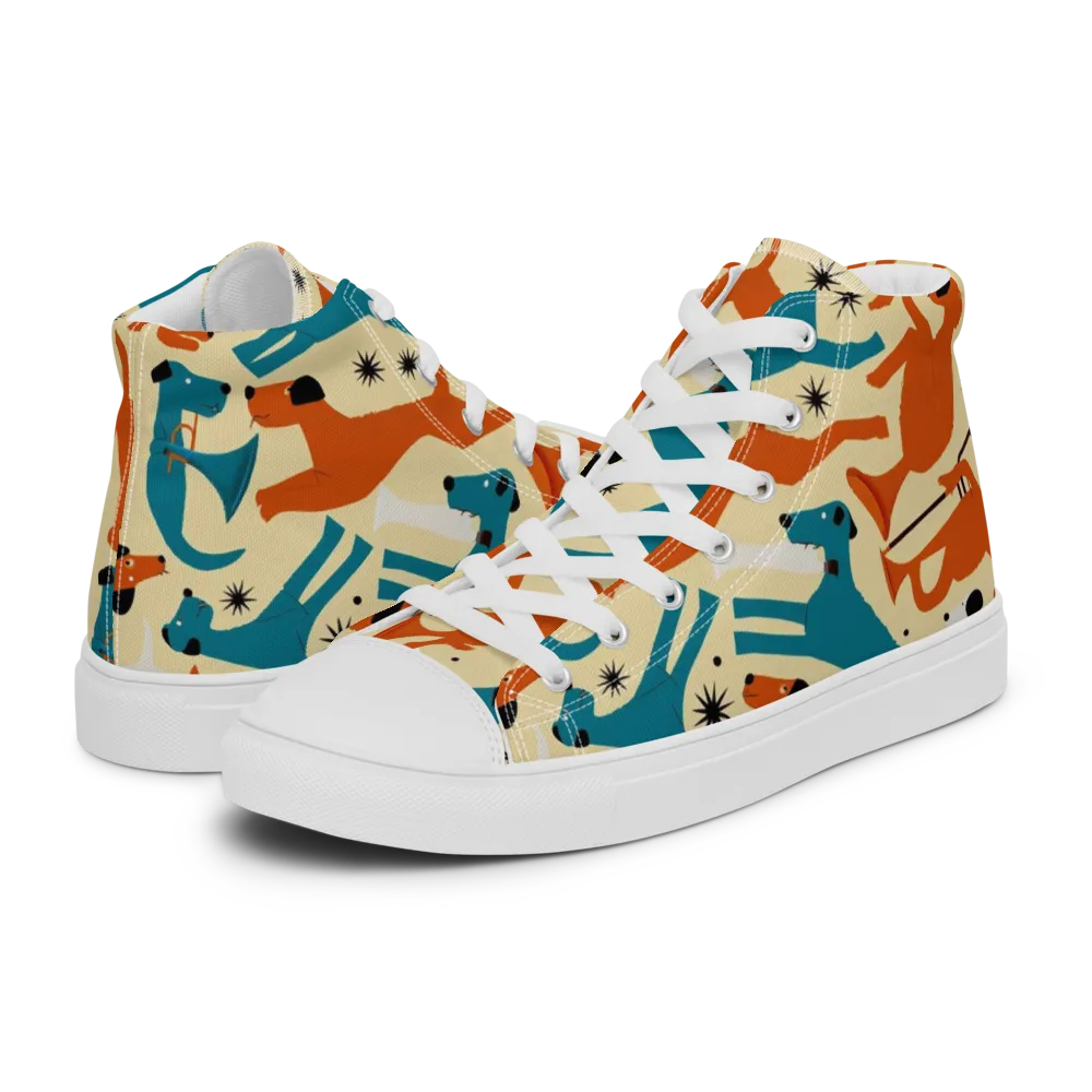 Terrier Tempo on Men's High Top Canvas Shoes — Left