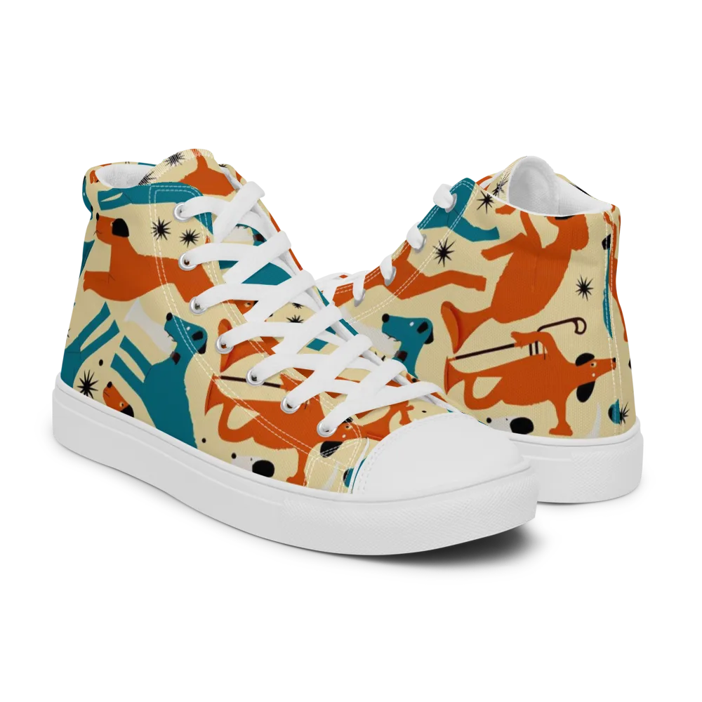 Terrier Tempo on Men's High Top Canvas Shoes — Right