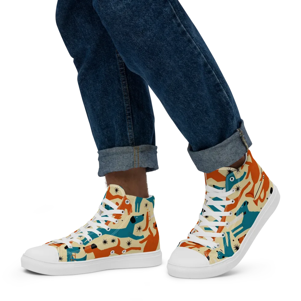 Terrier Tempo on Men's High Top Canvas Shoes — Left