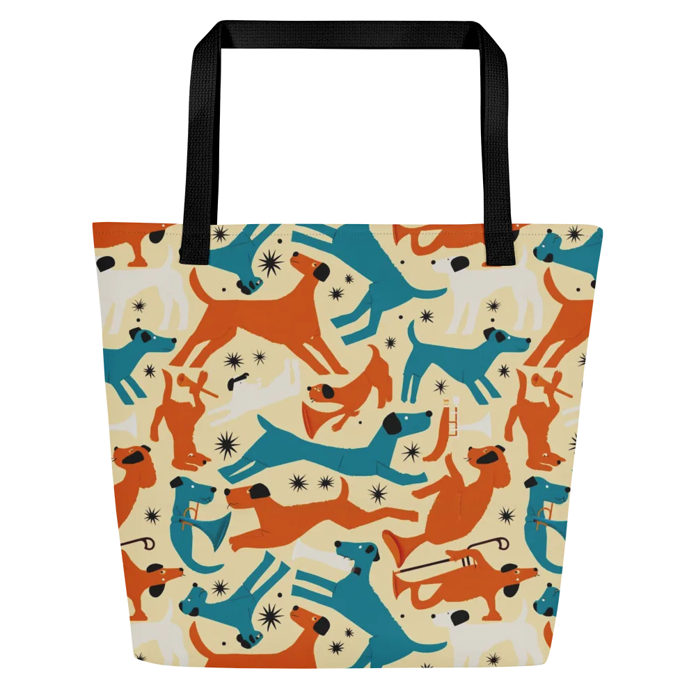 Terrier Tempo on Large Tote Bag W/ Pocket — Front