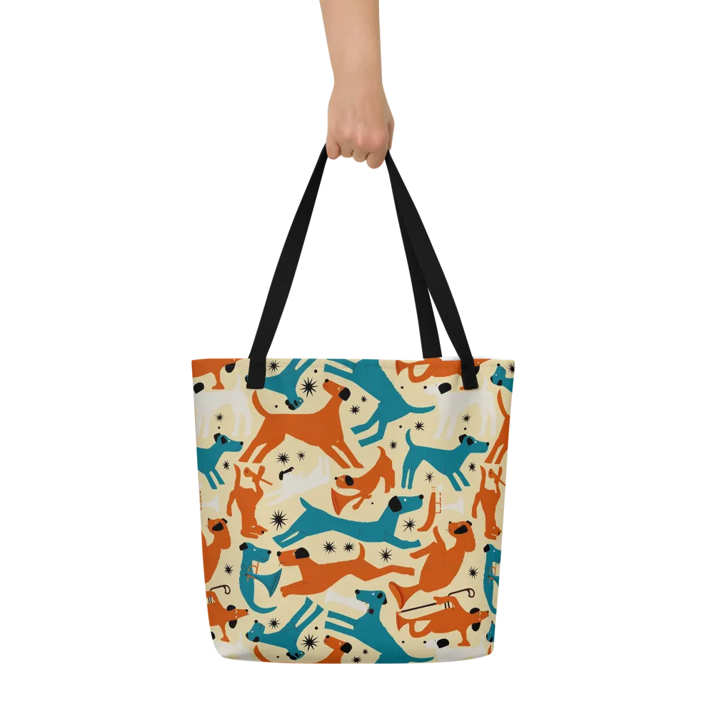 Terrier Tempo on Large Tote Bag W/ Pocket — Front