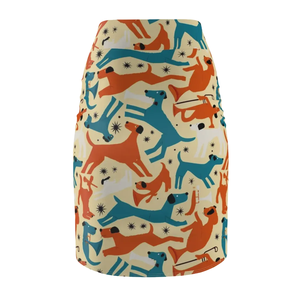 Terrier Tempo on Pencil Skirt — Back