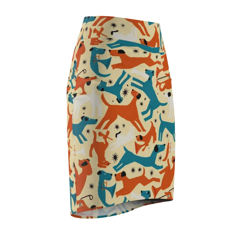 Terrier Tempo on Pencil Skirt — Front Side
