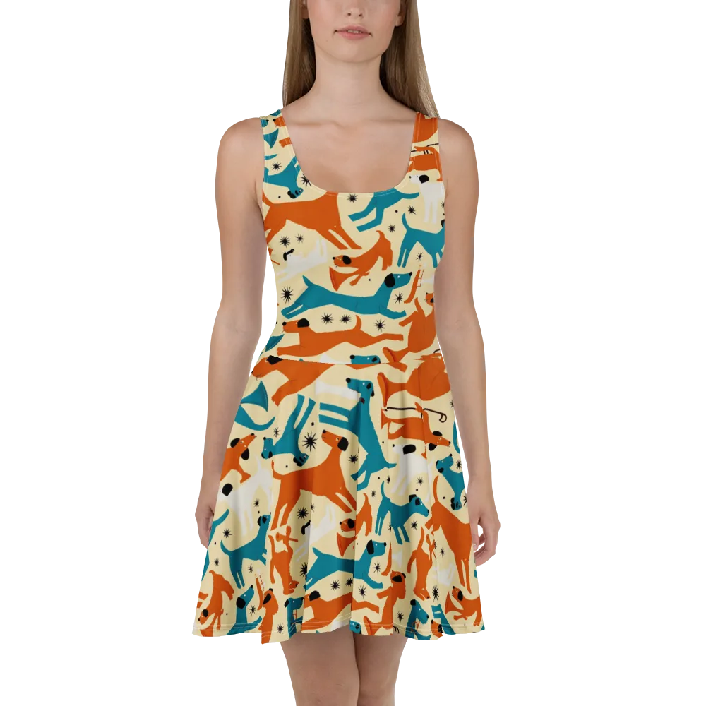 Terrier Tempo on Skater Dress — Front