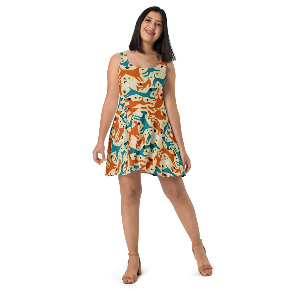 Terrier Tempo on Skater Dress — Front