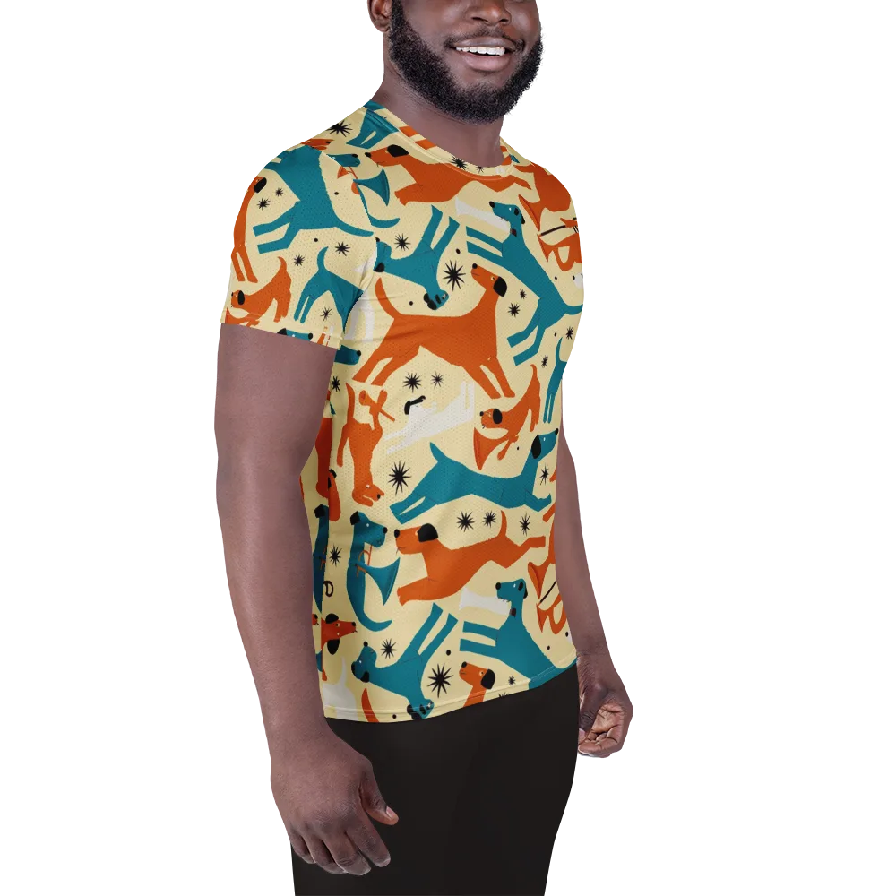 Terrier Tempo on Men's Athletic T-Shirt — Right