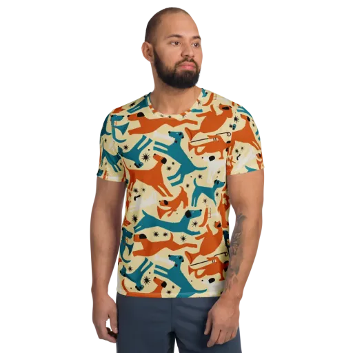Terrier Tempo on a Men's Athletic T-Shirt