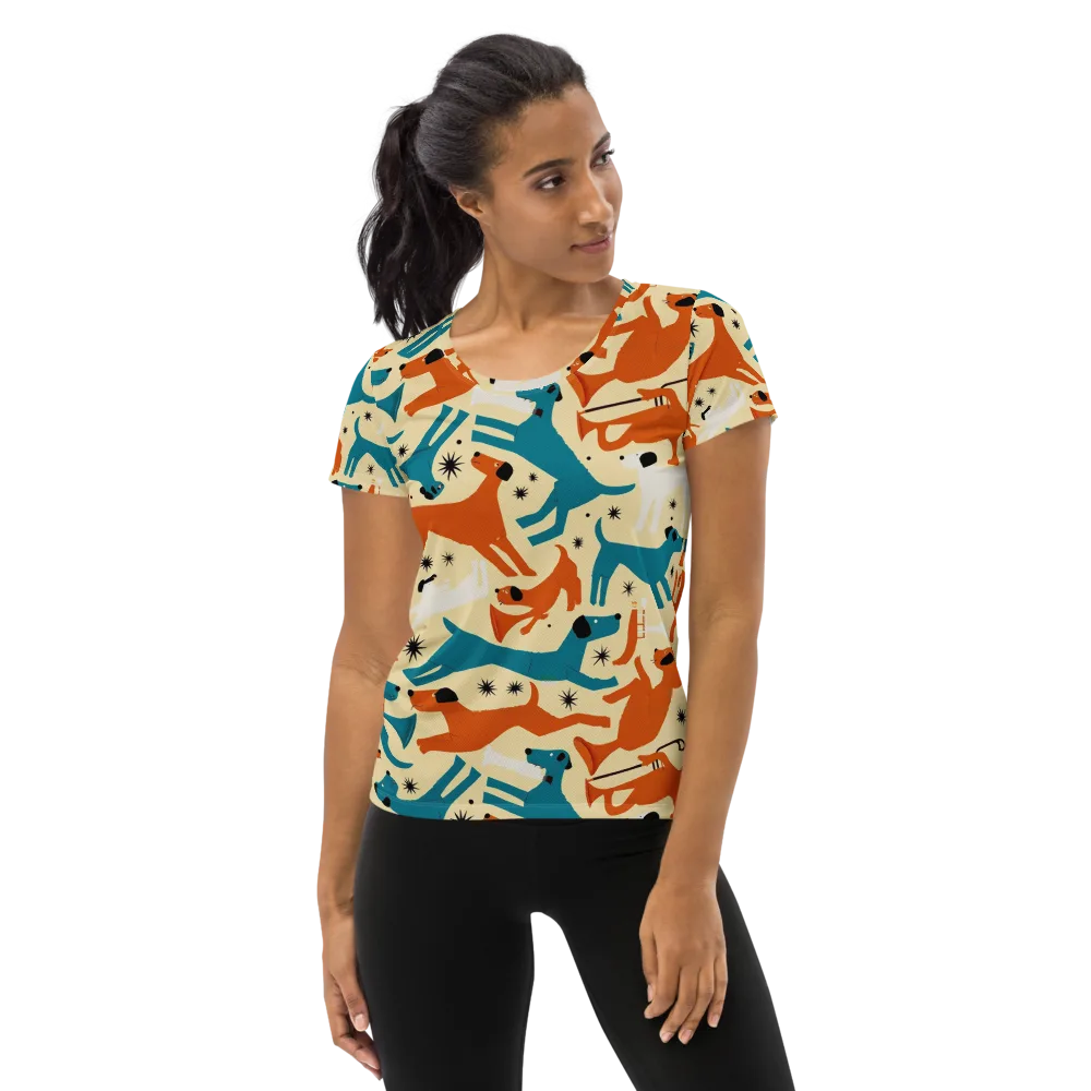 Terrier Tempo on Women's Athletic T-Shirt — Front