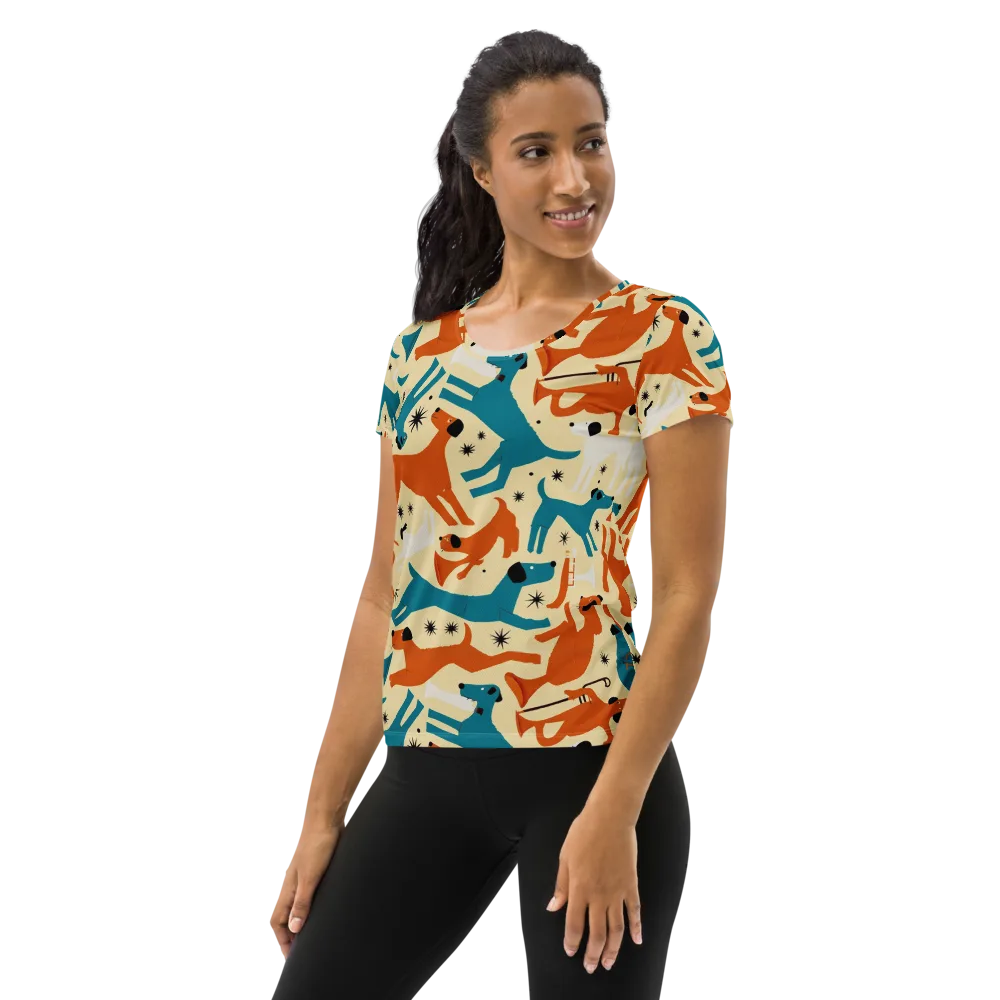 Terrier Tempo on Women's Athletic T-Shirt — Left