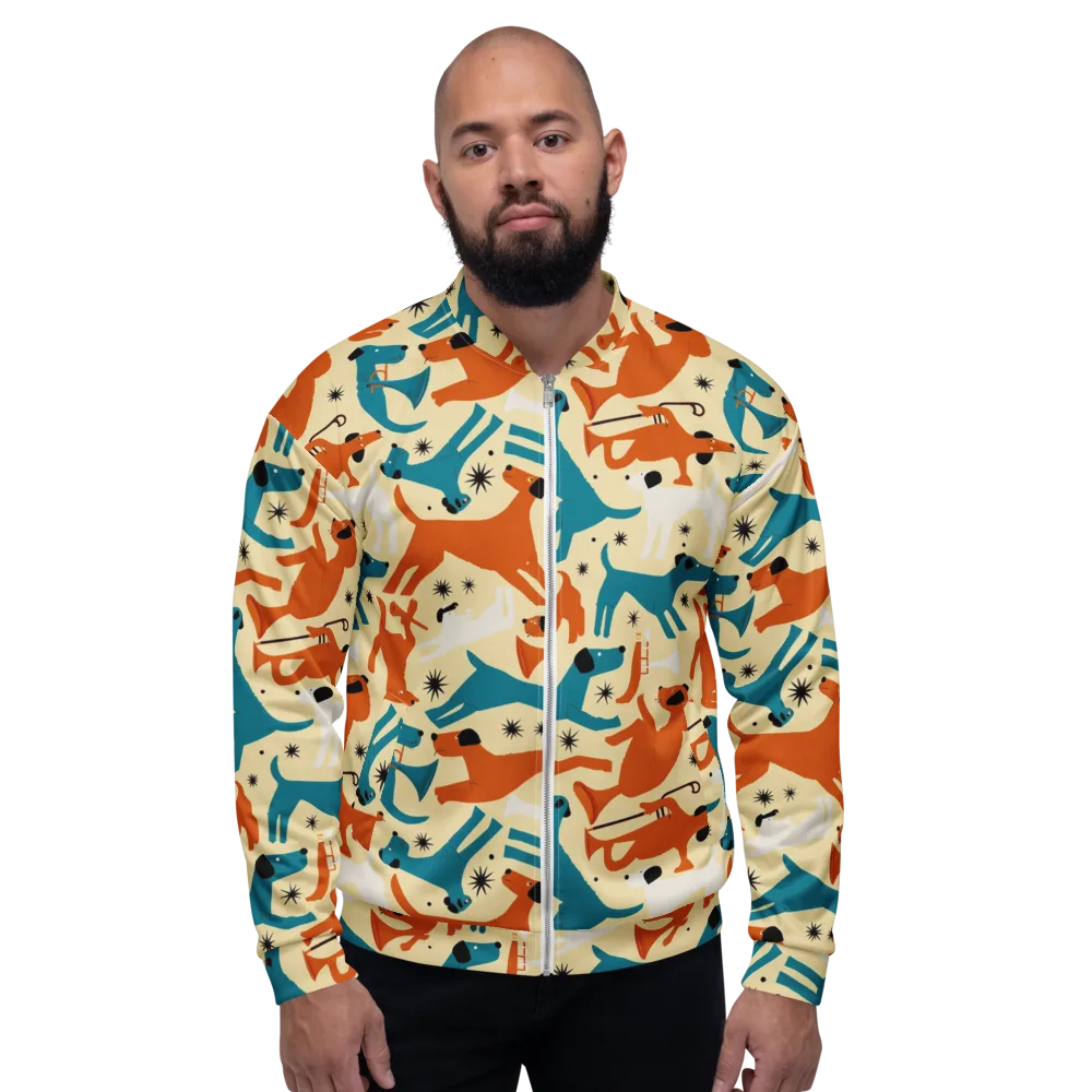 Terrier Tempo on Bomber Jacket — Front