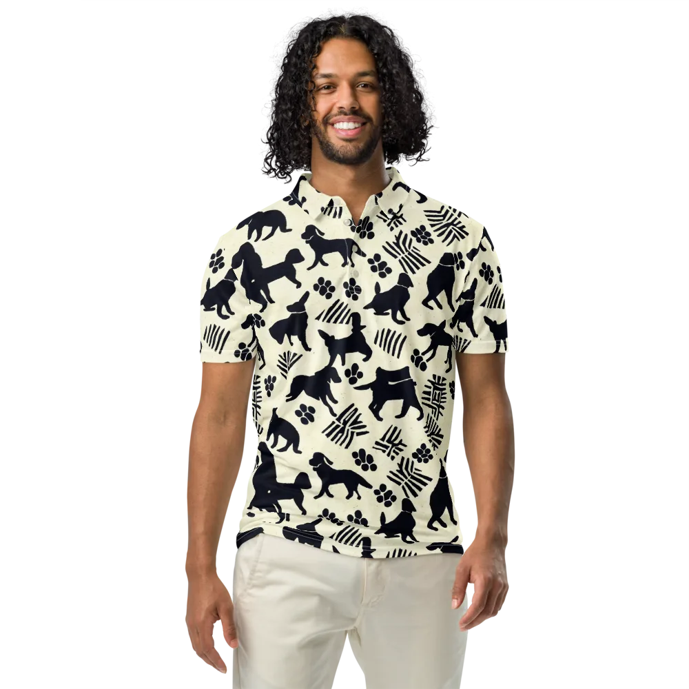 Ink And Paw on Men's Slim Fit Polo Shirt — Front