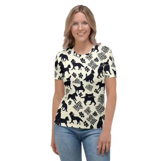 Ink And Paw on a Women's Crew Neck T-Shirt