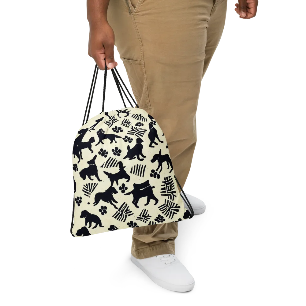 Ink And Paw on Drawstring Bag — Front