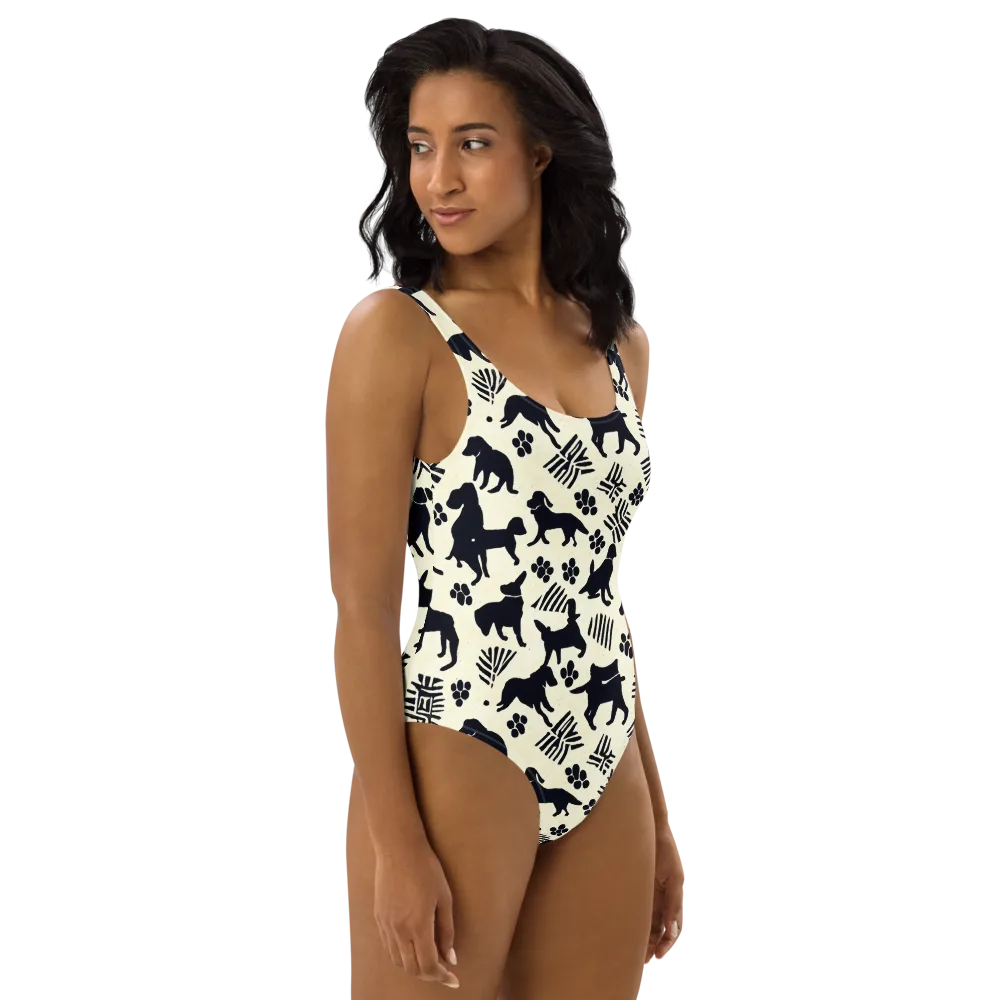 Ink And Paw on One-Piece Swimsuit — Right