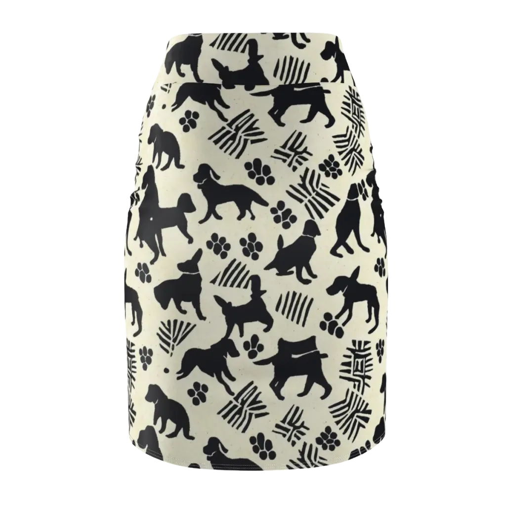 Ink And Paw on Pencil Skirt — Back