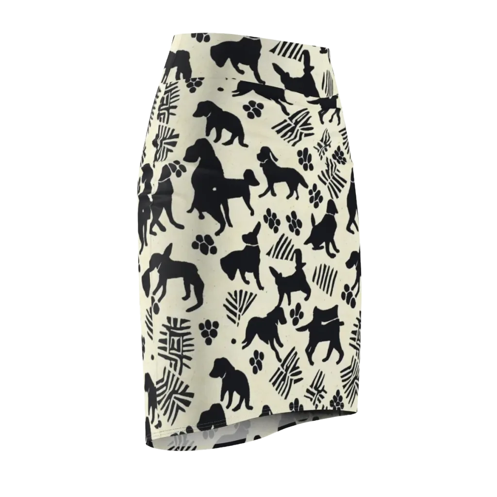 Ink And Paw on Pencil Skirt — Front Side
