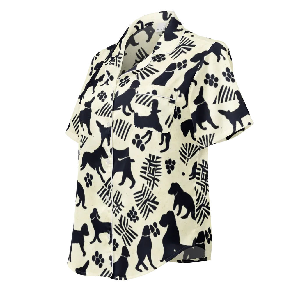 Ink And Paw on Women's Short Sleeve Pajama Top — Left Front