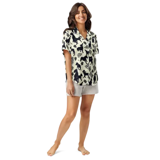 Ink And Paw on a Women's Short Sleeve Pajama Top