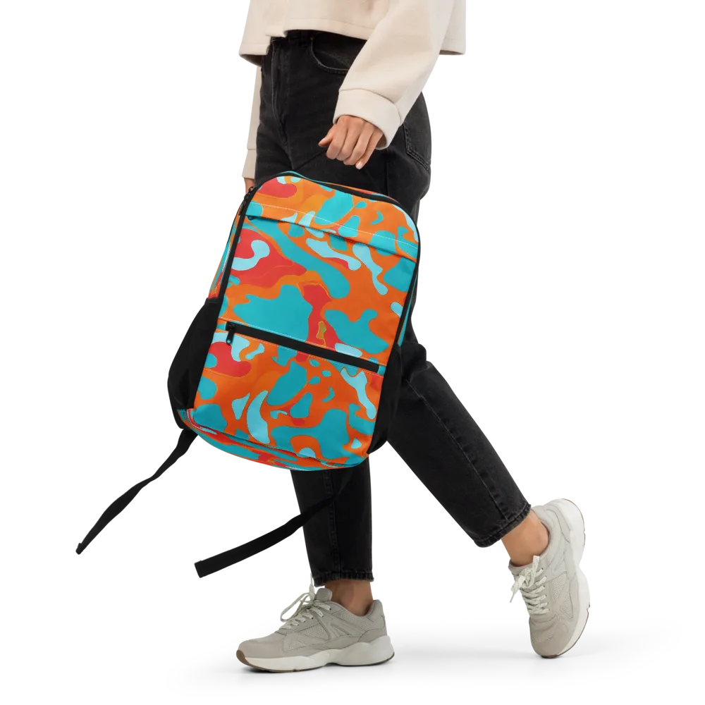Turquoise Flame on Utility Backpack — Front