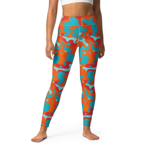 Turquoise Flame on a Yoga Leggings