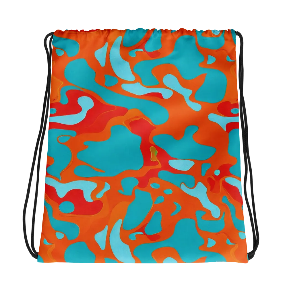 Turquoise Flame on Drawstring Bag — Photo